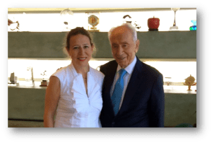 Corinne Evens and Shimon Peres, 2016